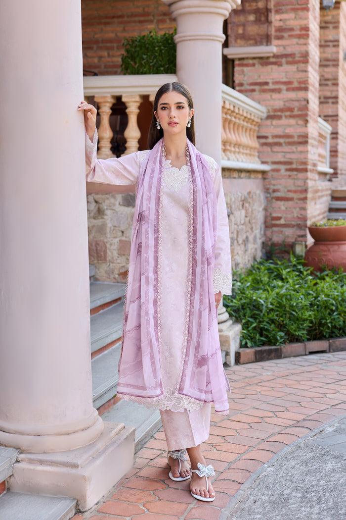 Farasha Sorine Summer Embroidered Lawn Unstitched 3Pc Suit - Blush Pink