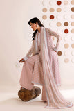 Farasha Luxury Formal Embroidered Chiffon Unstitched 3Pc Suit - Blush Sand