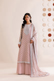 Farasha Luxury Formal Embroidered Chiffon Unstitched 3Pc Suit - Blush Sand