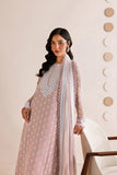 Farasha Luxury Formal Embroidered Chiffon Unstitched 3Pc Suit - Blush Sand