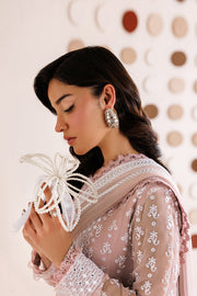 Farasha Luxury Formal Embroidered Chiffon Unstitched 3Pc Suit - Blush Sand