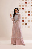 Farasha Luxury Formal Embroidered Chiffon Unstitched 3Pc Suit - Blush Sand