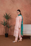 Feathers Premium Embroidered Lawn Unstitched 3Pc Suit - Blush Seraphine