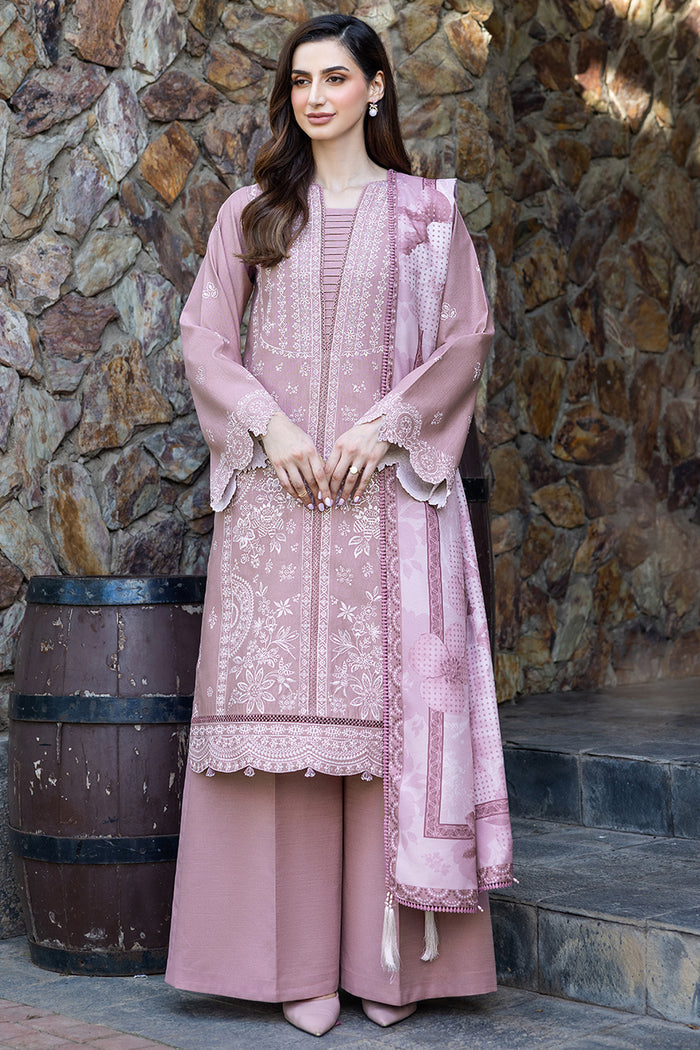 Farasha Embroidered Khaddar Unstitched 3Pc Suit - Blushen