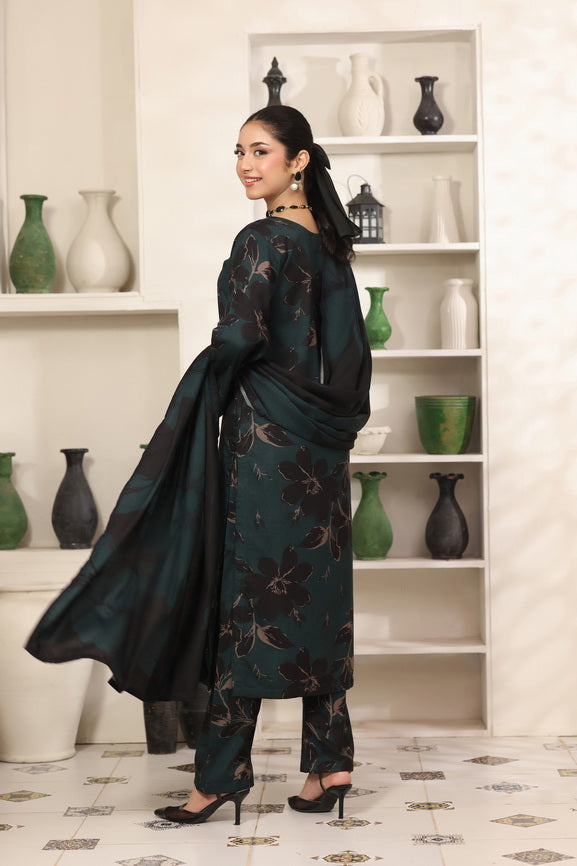 Feathers The Frost Digital Printed Dhanak Unstitched 3Pc Suit Boreal Blossom-FT796