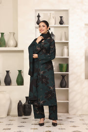 Feathers The Frost Digital Printed Dhanak Unstitched 3Pc Suit Boreal Blossom-FT796