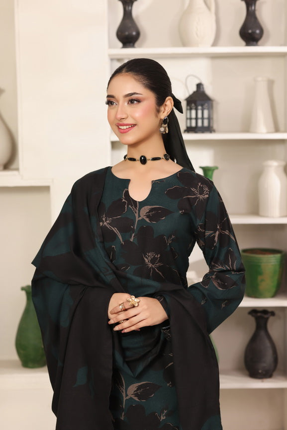 Feathers The Frost Digital Printed Dhanak Unstitched 3Pc Suit Boreal Blossom-FT796