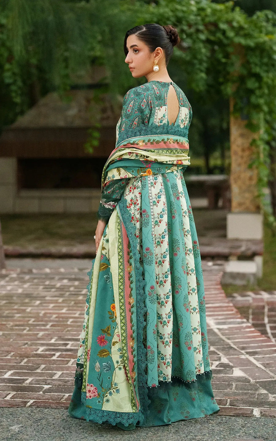 Asifa & Nabeel Meraki Embroidered Viscose Unstitched 3Pc Suit - Botanical Breeze