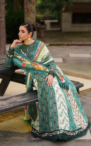 Asifa & Nabeel Meraki Embroidered Viscose Unstitched 3Pc Suit - Botanical Breeze