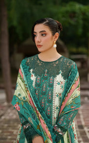 Asifa & Nabeel Meraki Embroidered Viscose Unstitched 3Pc Suit - Botanical Breeze