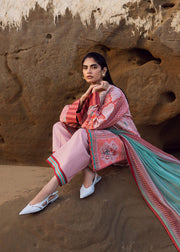 Sadaf Fawad Khan Siraa Vol-02 Unstitched Lawn 3Pc Suit - Bows & Ribbons