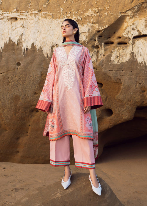 Sadaf Fawad Khan Siraa Vol-02 Unstitched Lawn 3Pc Suit - Bows & Ribbons