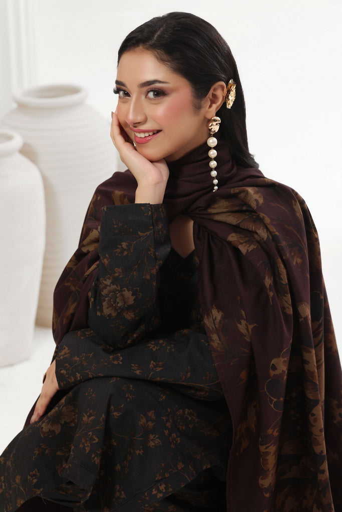 Feathers Digital Printed Dhanak Unstitched 3Pc Suit Brazen Beauty-FT799