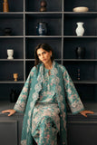 Afrozeh Daybreak Embroidered Lawn Unstitched 3Pc Suit - BREEZE BATHED