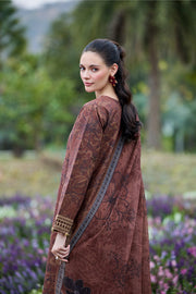 Farasha Summer Escape Embroidered Lawn Unstitched 3Pc Suit - Bronza Bloom