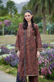 Farasha Summer Escape Embroidered Lawn Unstitched 3Pc Suit - Bronza Bloom