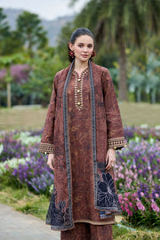 Farasha Summer Escape Embroidered Lawn Unstitched 3Pc Suit - Bronza Bloom