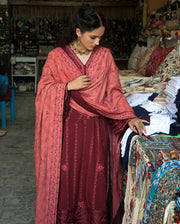 Hemline by Mushq Bukhara Embroidered Linen Unstitched 3Pc Suit - Bukhara Bloom