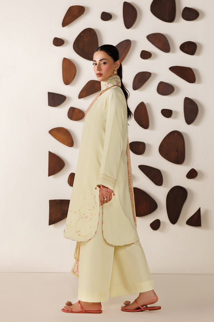 Farasha Summer Melody Embroidered Lawn Unstitched 3Pc Suit - Butter Glow