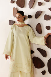 Farasha Summer Melody Embroidered Lawn Unstitched 3Pc Suit - Butter Glow