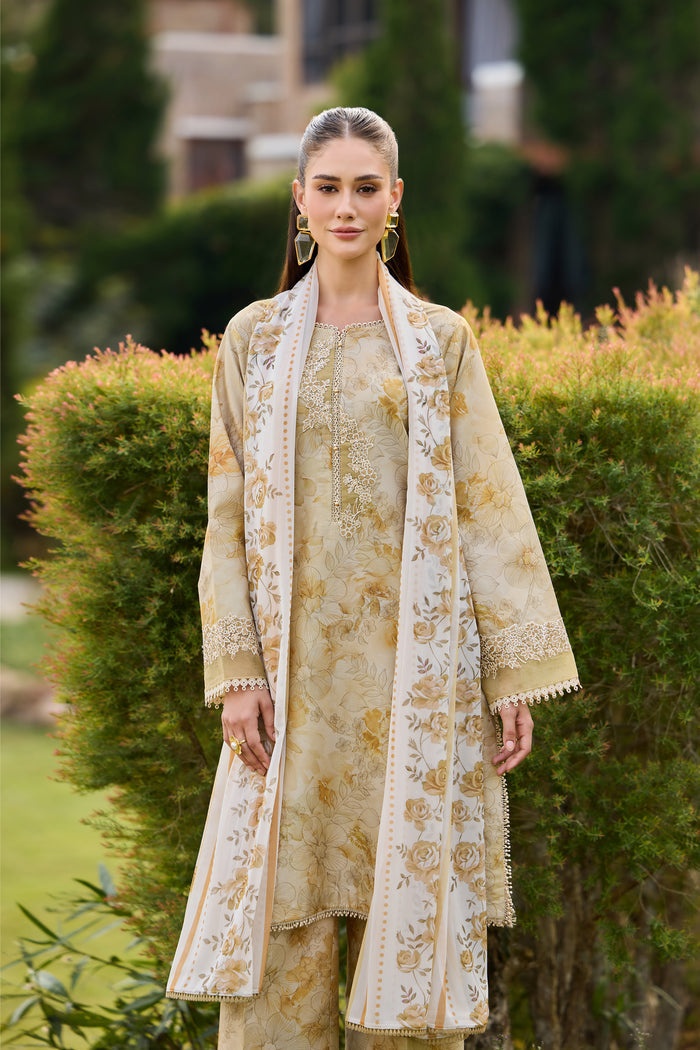 Farasha Sorine Summer Embroidered Lawn Unstitched 3Pc Suit - Butter Muse