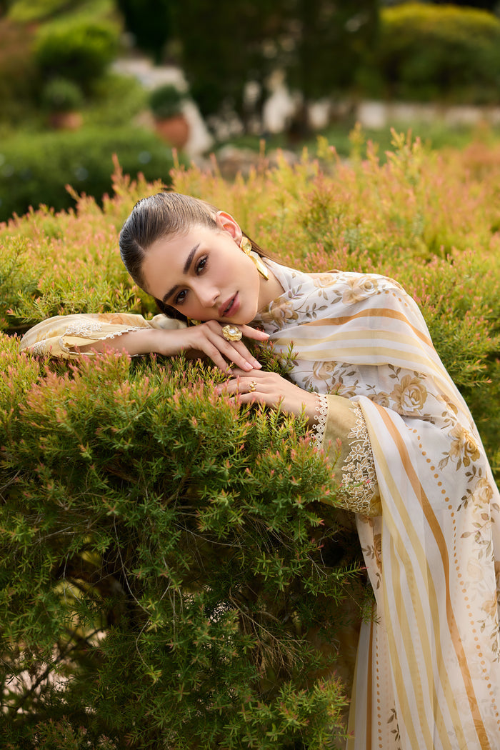 Farasha Sorine Summer Embroidered Lawn Unstitched 3Pc Suit - Butter Muse