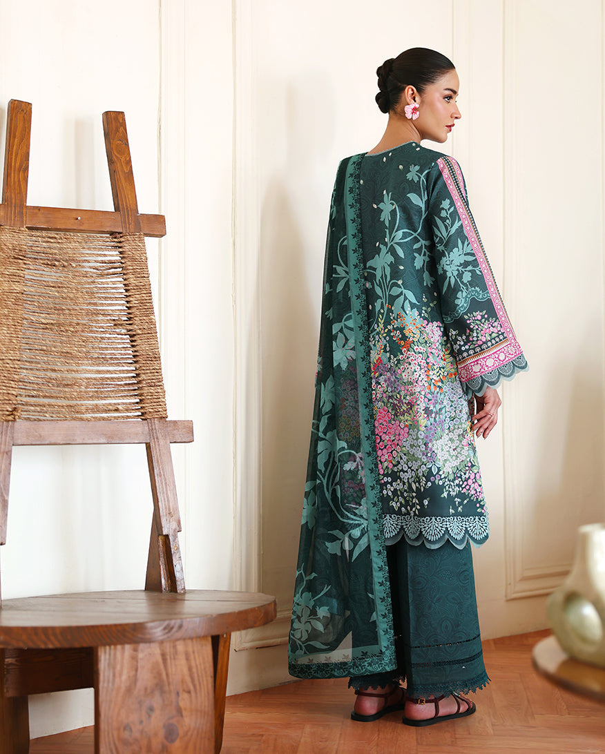 Roheenaz Eclat Gerden Printed Lawn Unstitched 3Pc Suit - BUTTERCUP BLOOM