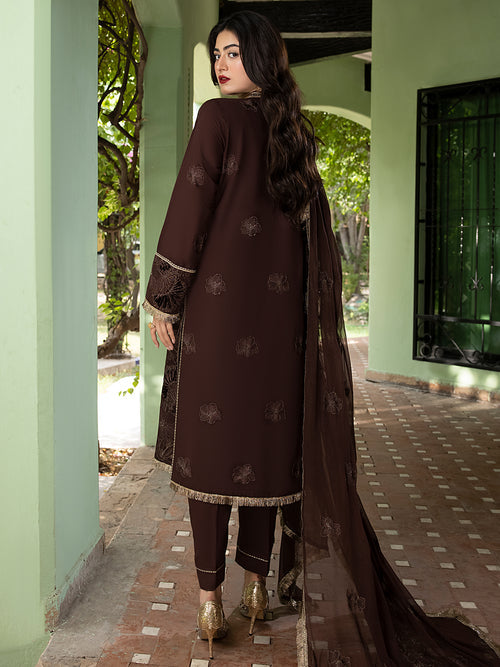 Afsaneh by Mahnur Embroidered Karandi Unstitched 3Pc Suit D-09 Cachee