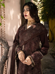 Afsaneh by Mahnur Embroidered Karandi Unstitched 3Pc Suit D-09 Cachee