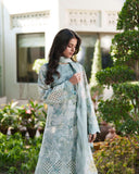 Neeshay Printkari Embroidered Lawn Unstitched 3Pc Suit - CALIXA