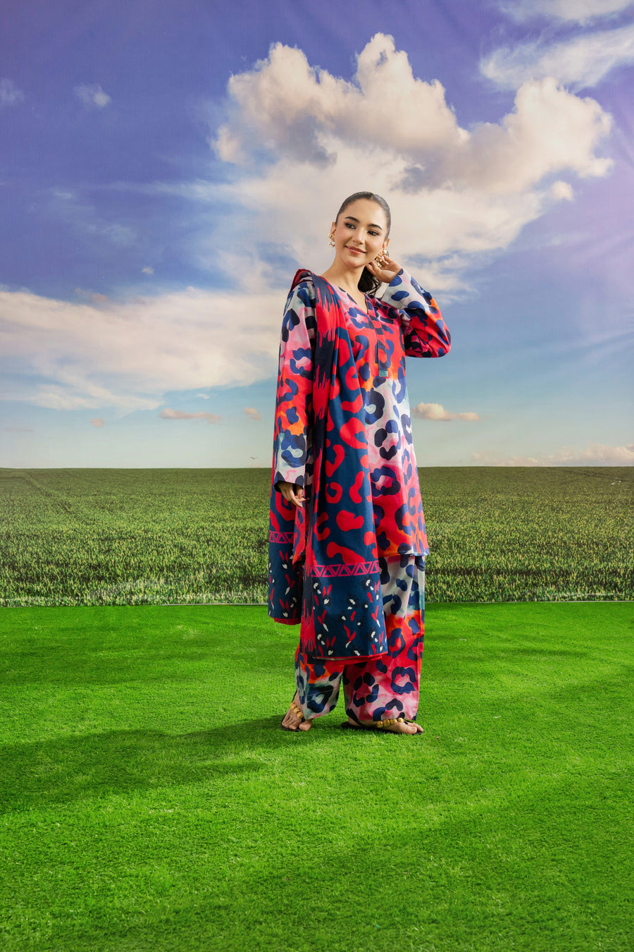 Feathers Dosti Digital Printed Khaddar Unstitched 3Pc Suit CALYN-FT578