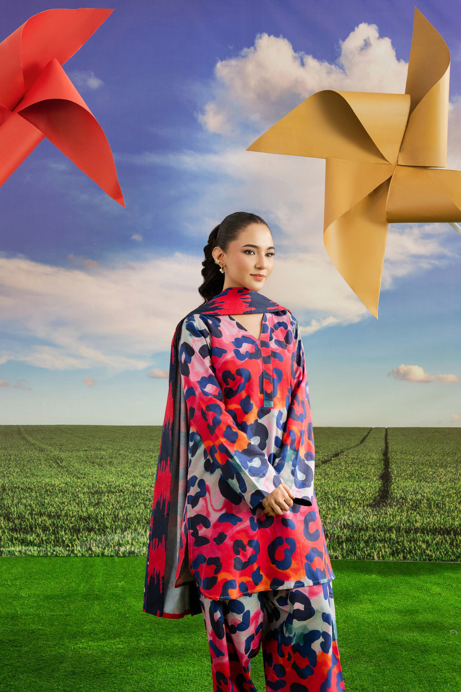 Feathers Dosti Digital Printed Khaddar Unstitched 3Pc Suit CALYN-FT578