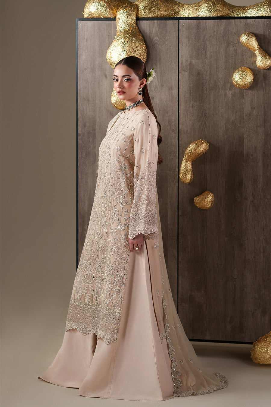 Emaan Adeel Nouvelle Embroidered Chiffon Unstitched 3Pc Suit - CAMALLIE
