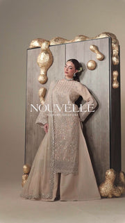 Emaan Adeel Nouvelle Embroidered Chiffon Unstitched 3Pc Suit - CAMALLIE