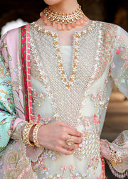 Saira Shakira Embroidered Organza Unstitched 3Pc Suit - CAMELLIA