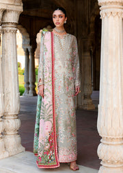 Saira Shakira Embroidered Organza Unstitched 3Pc Suit - CAMELLIA