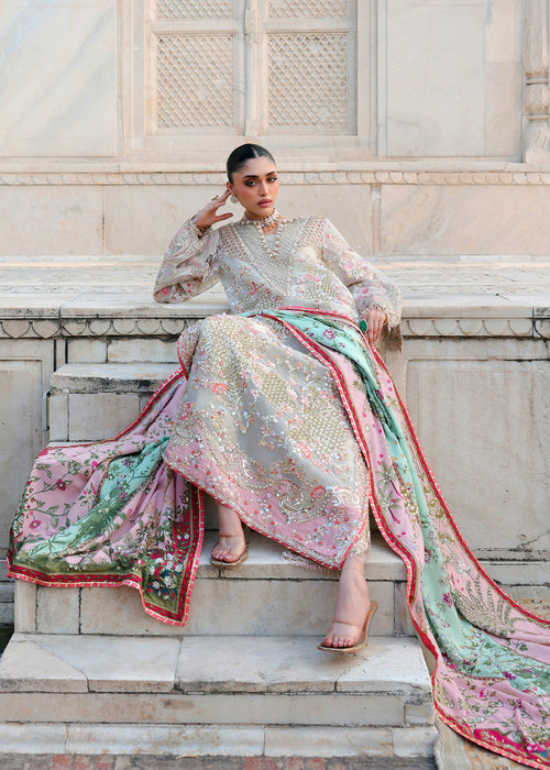 Saira Shakira Embroidered Organza Unstitched 3Pc Suit - CAMELLIA