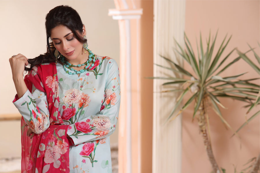 Feathers Premium Printed Lawn Unstitched 3Pc Suit CANDY-FT236