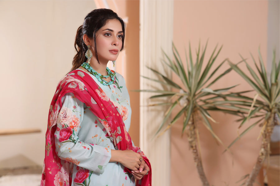 Feathers Premium Printed Lawn Unstitched 3Pc Suit CANDY-FT236