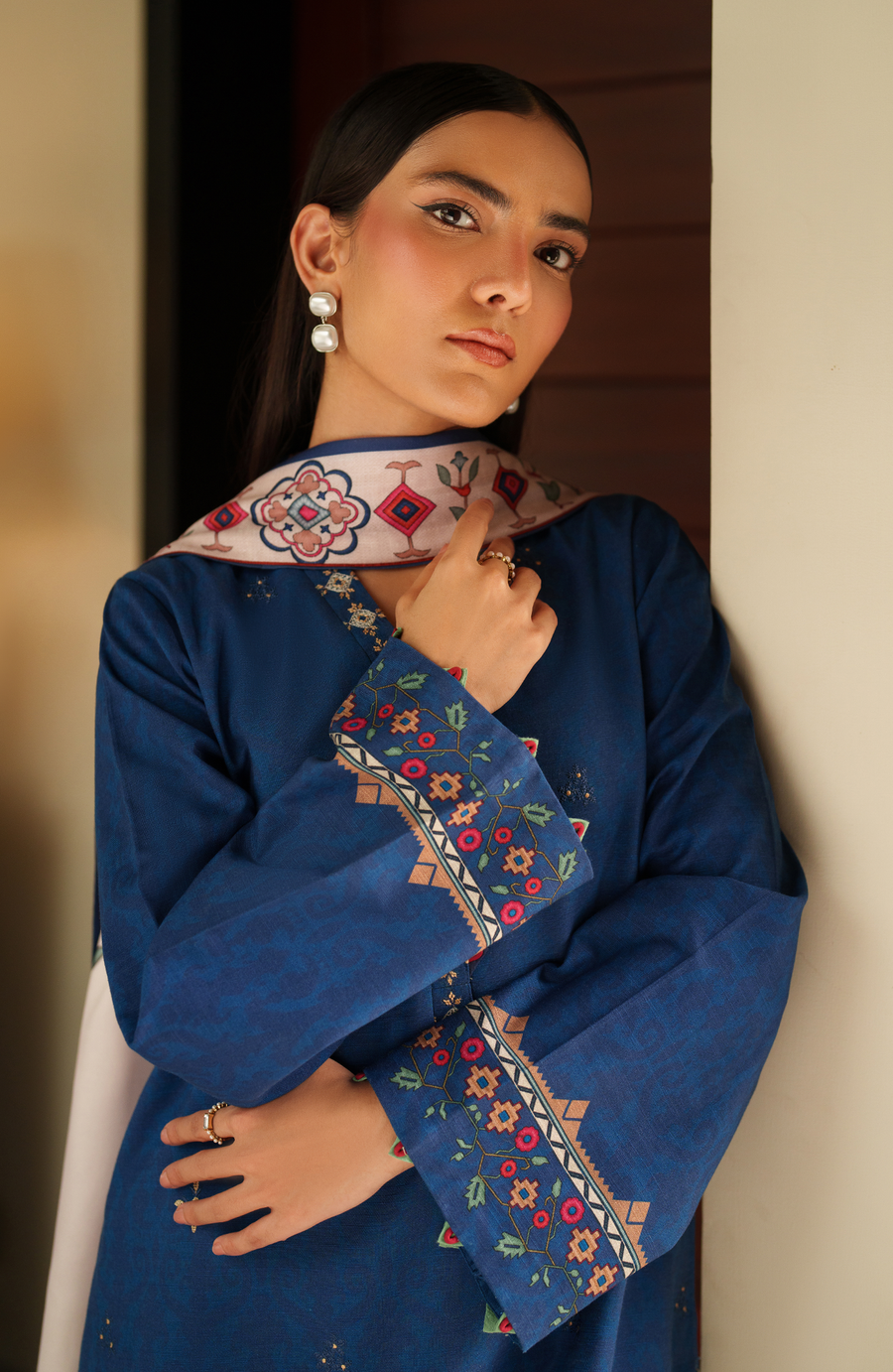 Bellini by Seran Embroidered Khaddar Unstitched 3Pc Suit D-02 CASPIRA