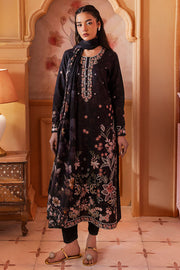 Cross Stitch Premium Embroidered Lawn Unstitched 3Pc Suit - CAVIAR CHARM