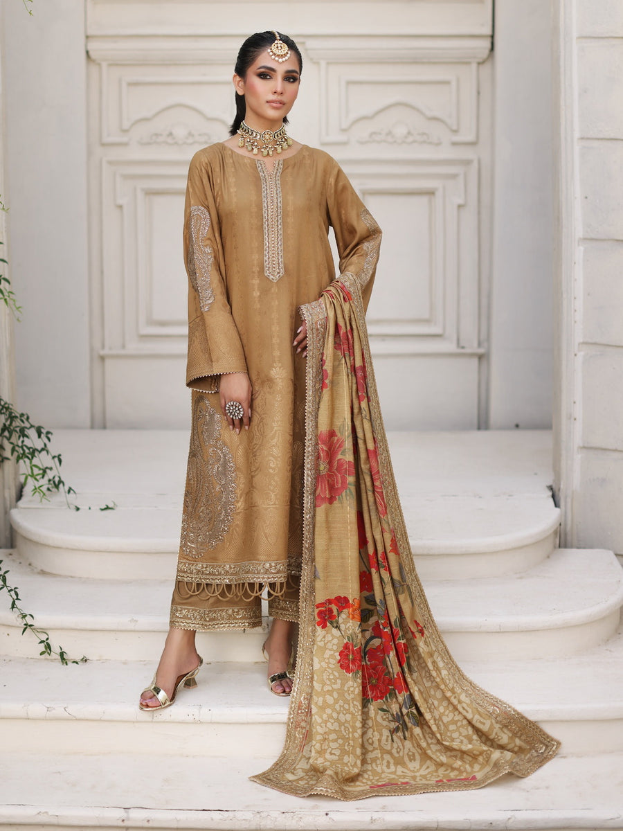 Charizma Bunti Embroidered Staple Jacquard Unstitched 3Pc Suit CB3-01