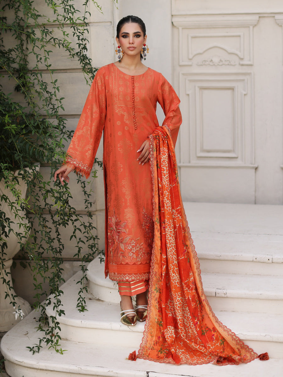 Charizma Bunti Embroidered Staple Jacquard Unstitched 3Pc Suit CB3-04