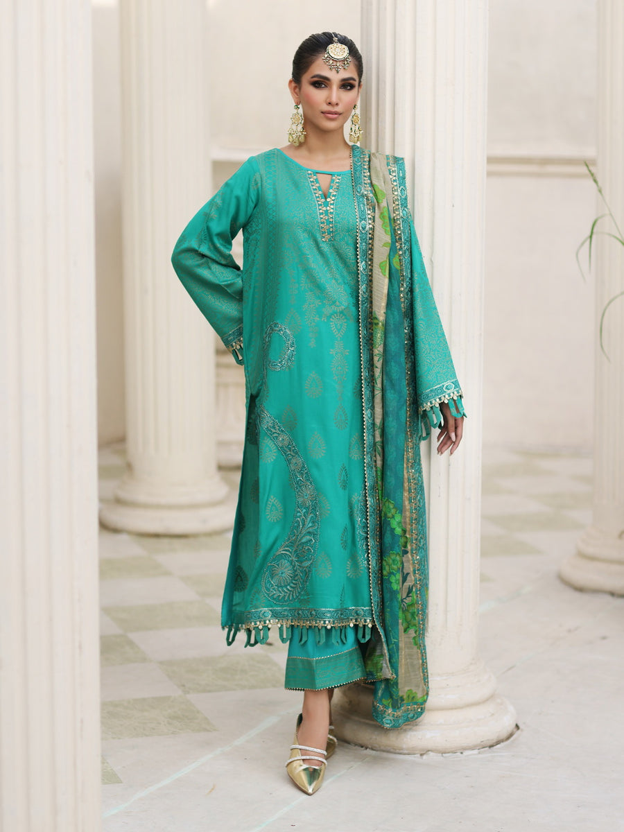 Charizma Bunti Embroidered Staple Jacquard Unstitched 3Pc Suit CB3-05