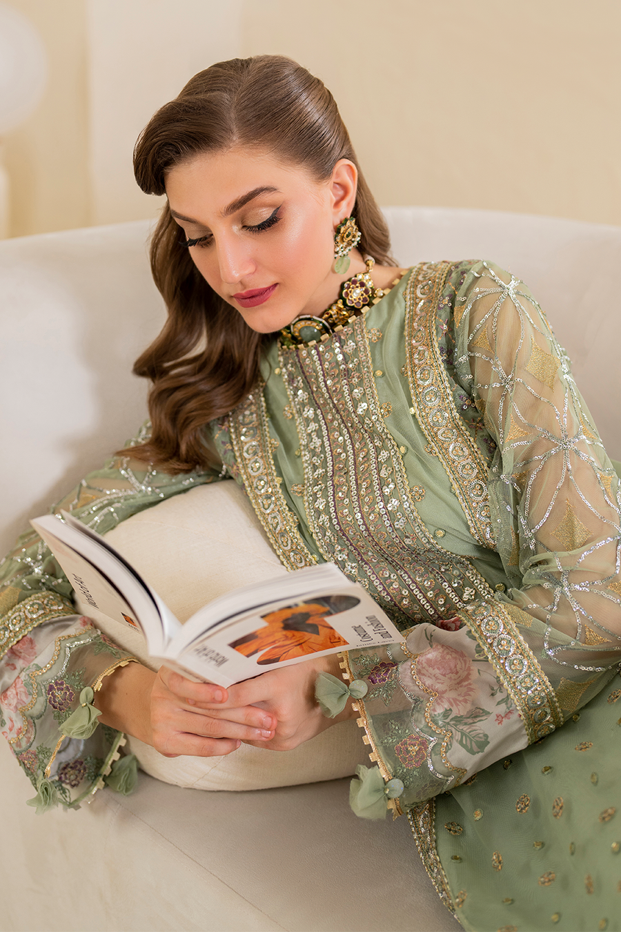 IZNIK Chinon Vol-02 Embroidered Net Unstitched 3Pc Suit CC-41