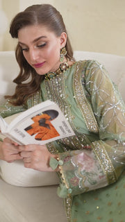 IZNIK Chinon Vol-02 Embroidered Net Unstitched 3Pc Suit CC-41