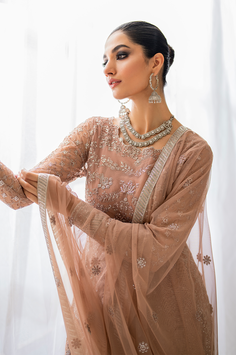 IZNIK Chinon Vol-02 Embroidered Net Unstitched 3Pc Suit CC-43
