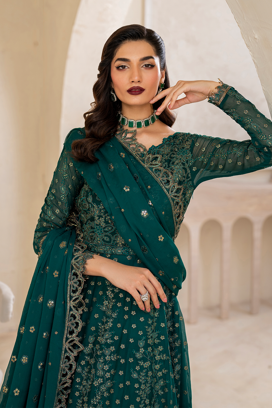IZNIK Chinon Vol-02 Embroidered Chiffon Unstitched 3Pc Suit CC-47