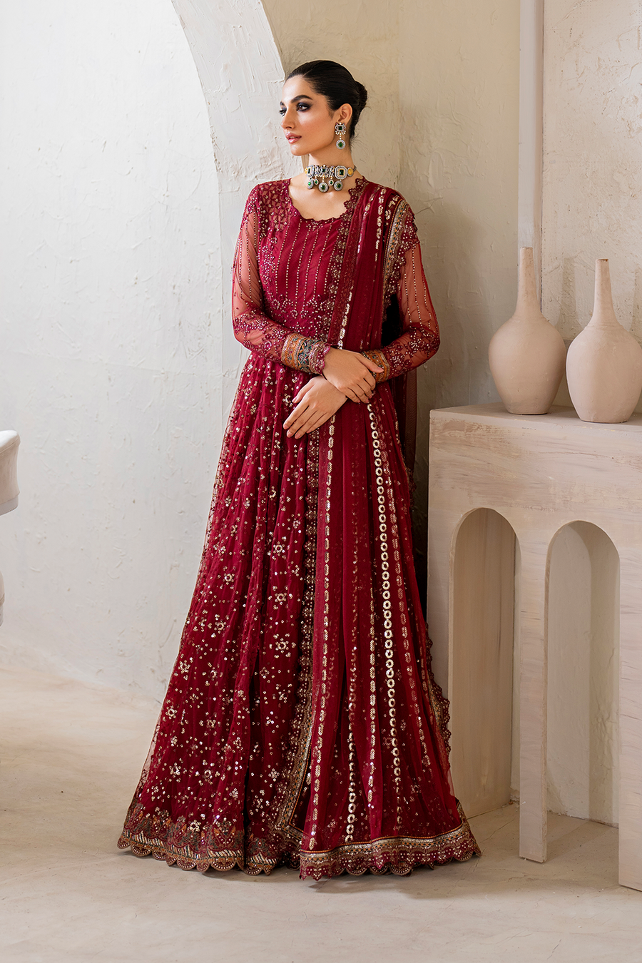 IZNIK Chinon Vol-02 Embroidered Net Unstitched 3Pc Suit CC-49