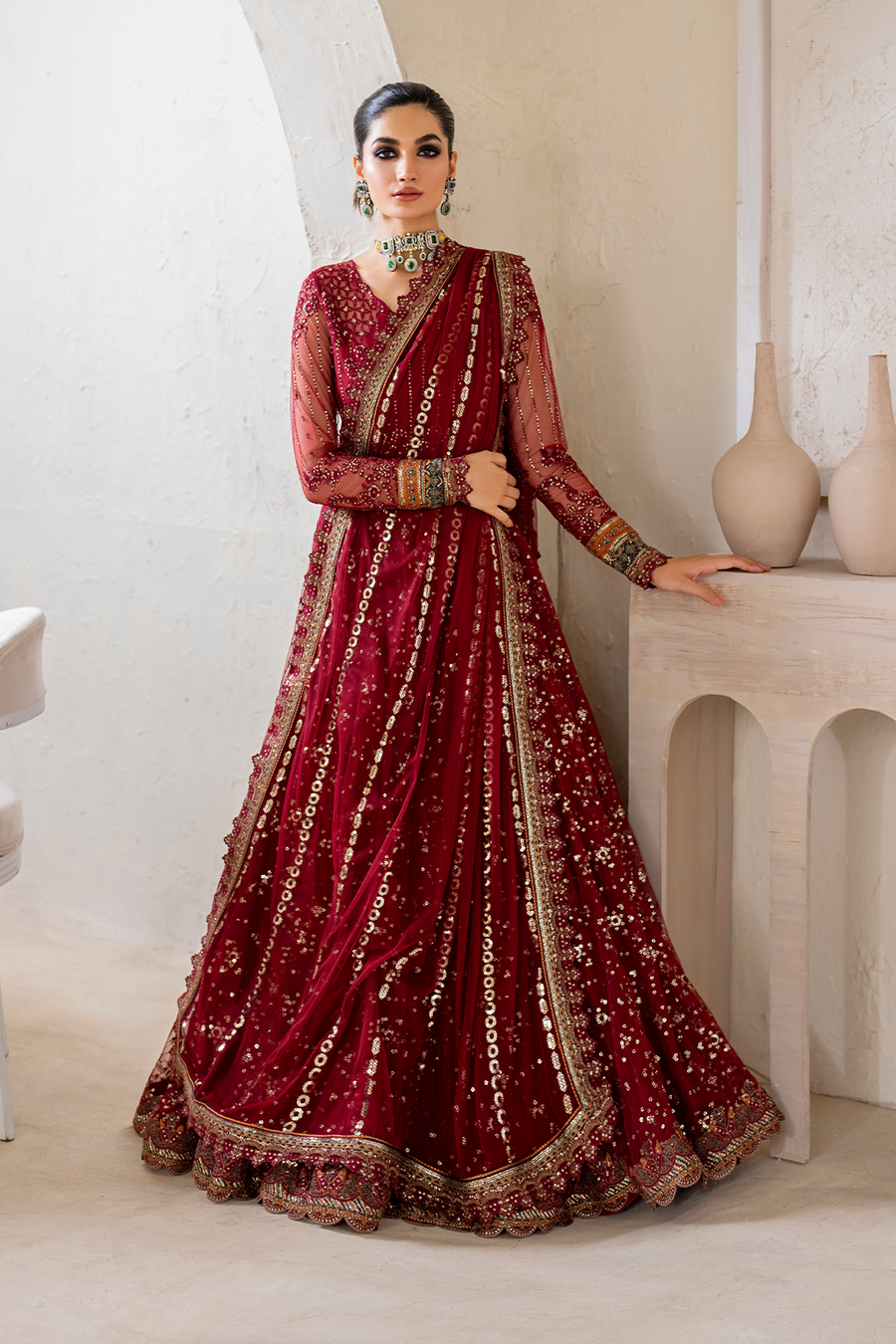 IZNIK Chinon Vol-02 Embroidered Net Unstitched 3Pc Suit CC-49